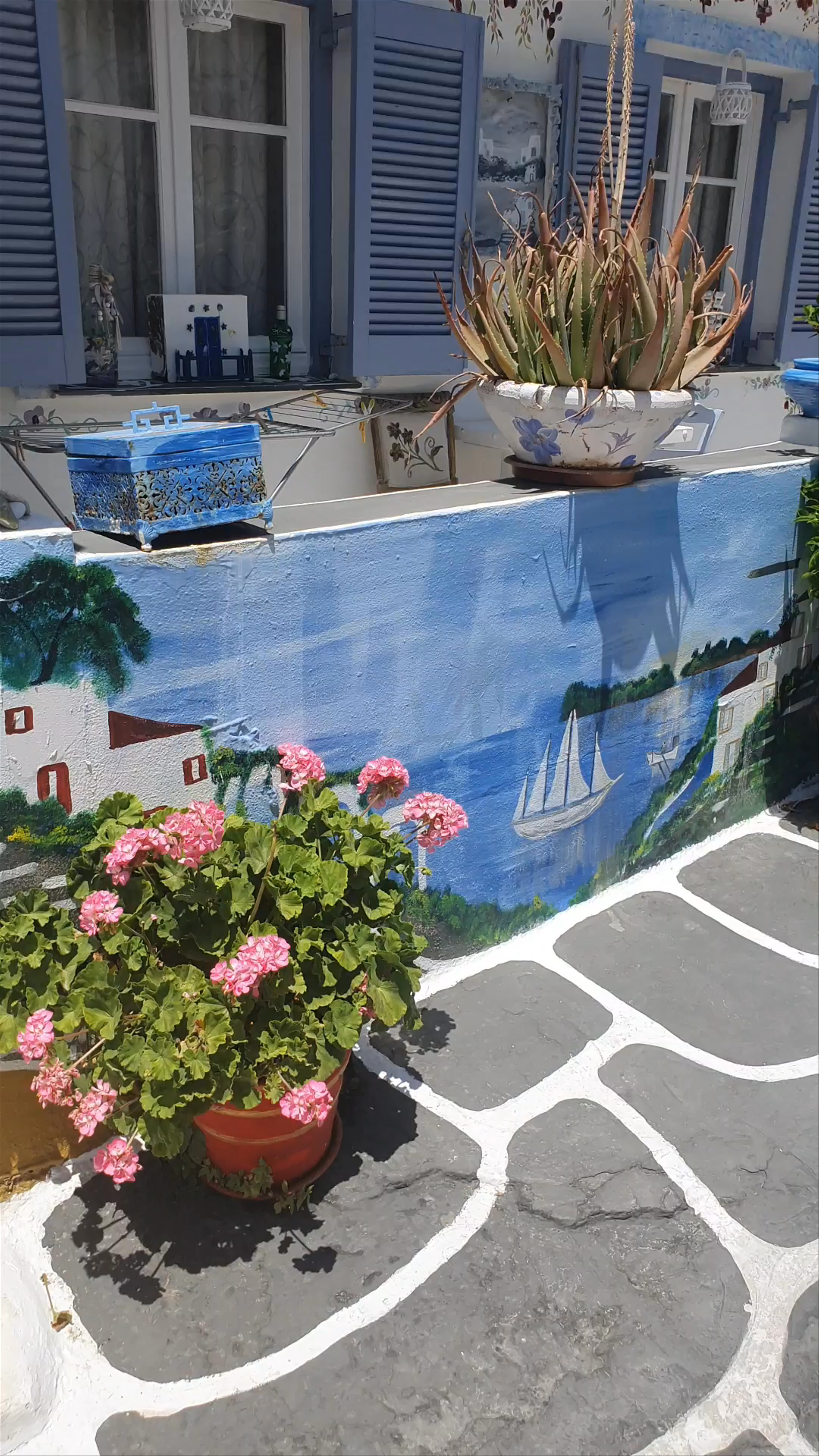 Messaria Restaurant Alley: A Bright Stroll Through Kythnos, Greece