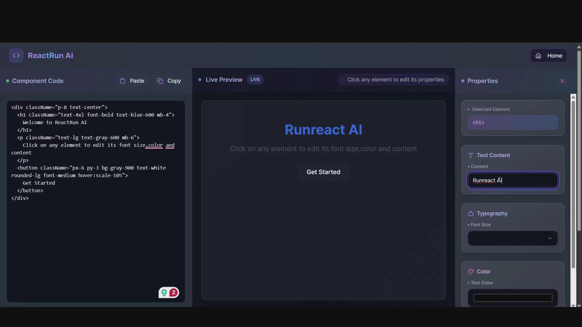ReactRun AI - Visual React Component Builder image 1