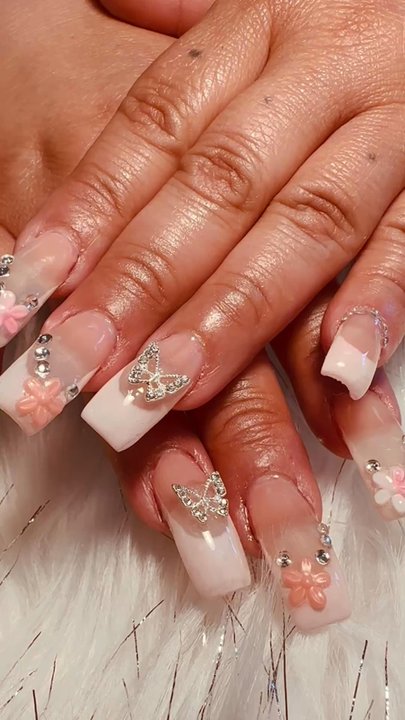 Fantasy Nails - Smile French # designs - Nail Salons Near Me - Manteca, California