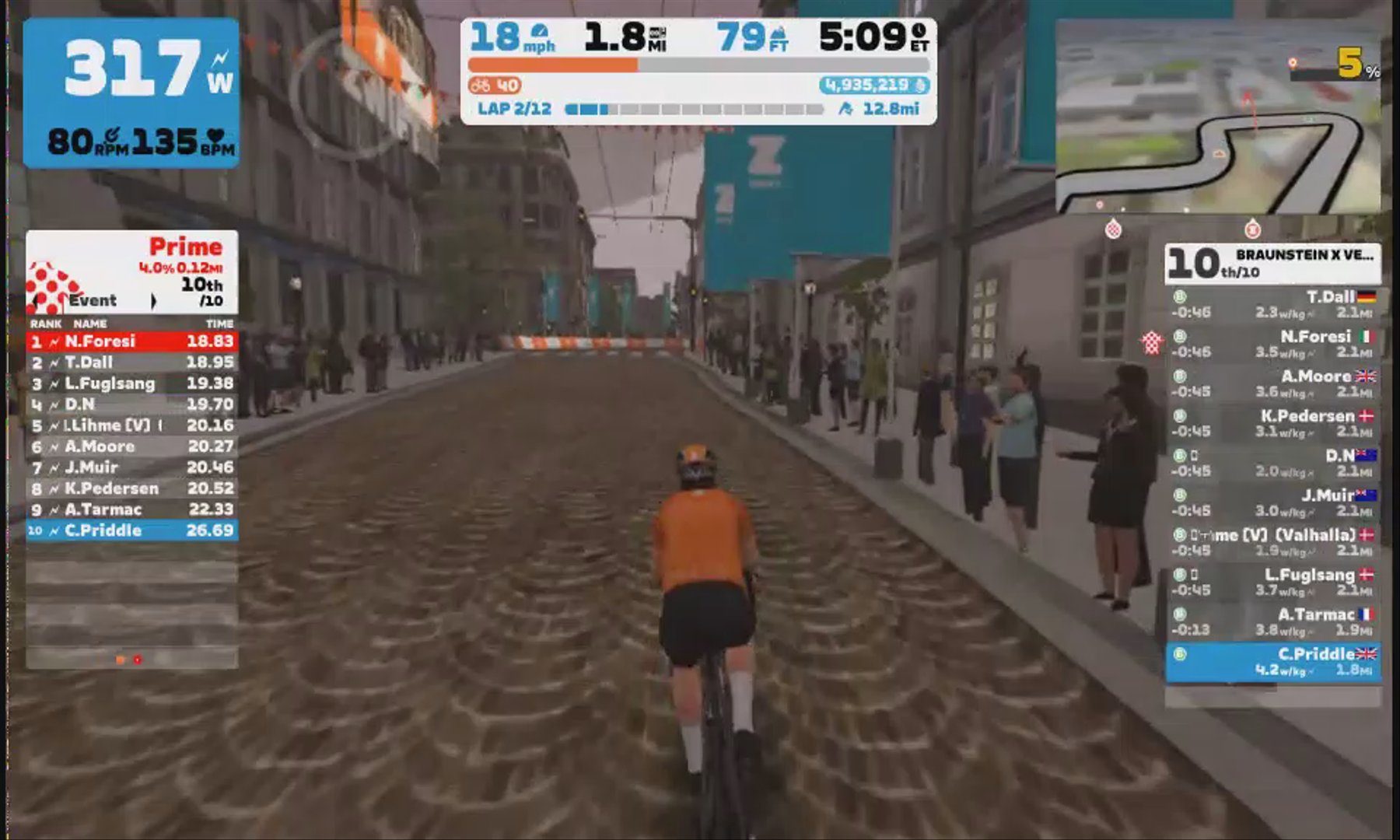 Zwift - Race: BRAUNSTEIN X VELOFIT CRIT SERIES on Downtown Dolphin in Crit City