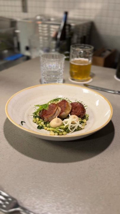 The Eatery - Broth being poured on the Lamb dish - Czech Near Me - Prague, Puerto Rico