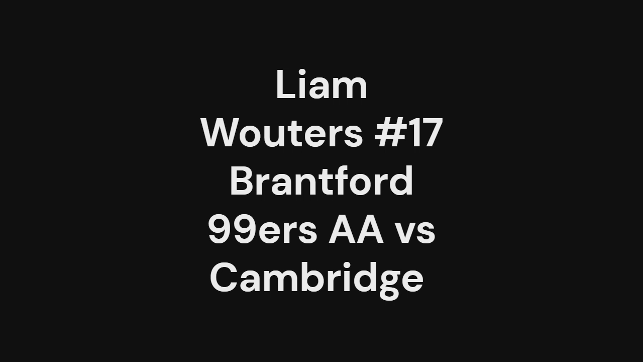 Liam Wouters Shines: Goal & Assists in Key Brantford 99ers Game
