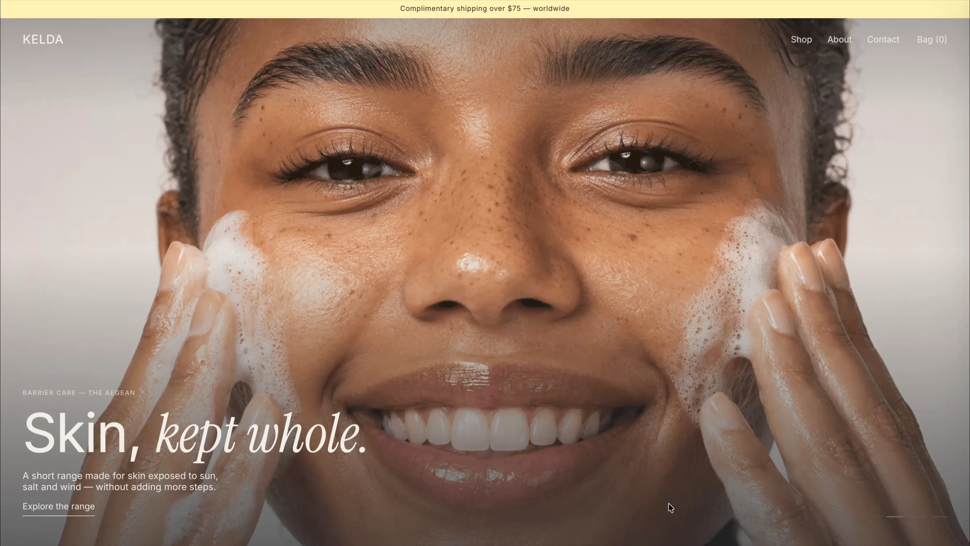 My template for an online cosmetics store KELDA