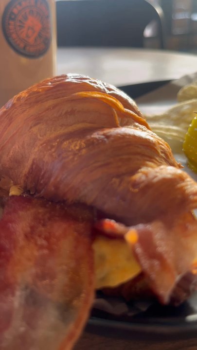 Black Lion Cafe - Bacon, egg and cheese croissant - Cafes Near Me - Silver Spring, Maryland
