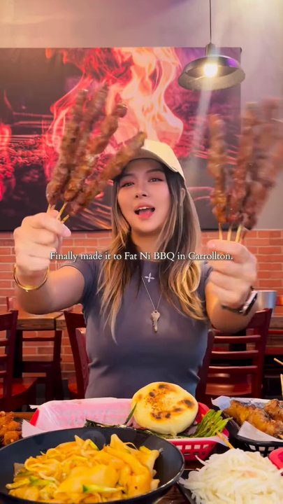 Fat Ni BBQ - Lamb skewers are tender, well-seasoned. Beef skewers were juicy with good smoky flavor. Pork belly skewers were rich and fatty. - Chinese Near Me - Carrollton, Texas