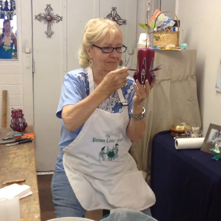 Payson Candle Factory - The artist herself, making candles for several decades! - Candle Stores Near Me - Payson, Arizona