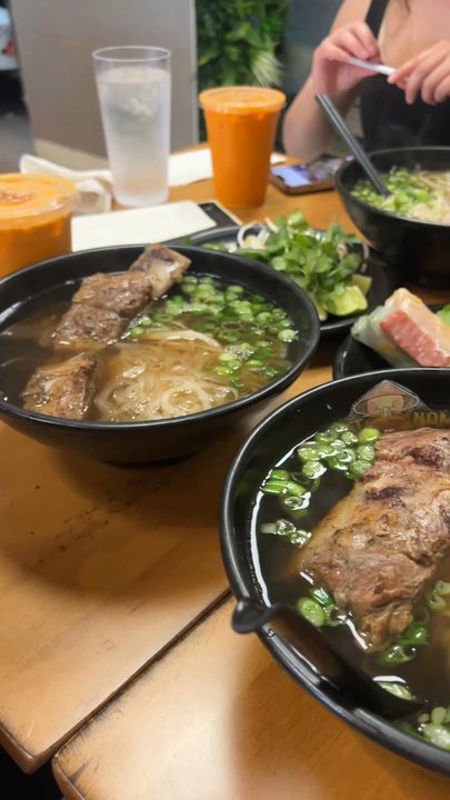 Viet Nom - Pho and pork paste spring rolls lacked - Vietnamese Near Me - San Diego, California