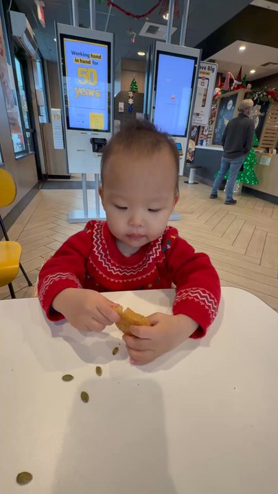 McDonald's - My son eating his 4 pc. Chicken McNugget Happy Meal - Fast Food Near Me - Vallejo, California