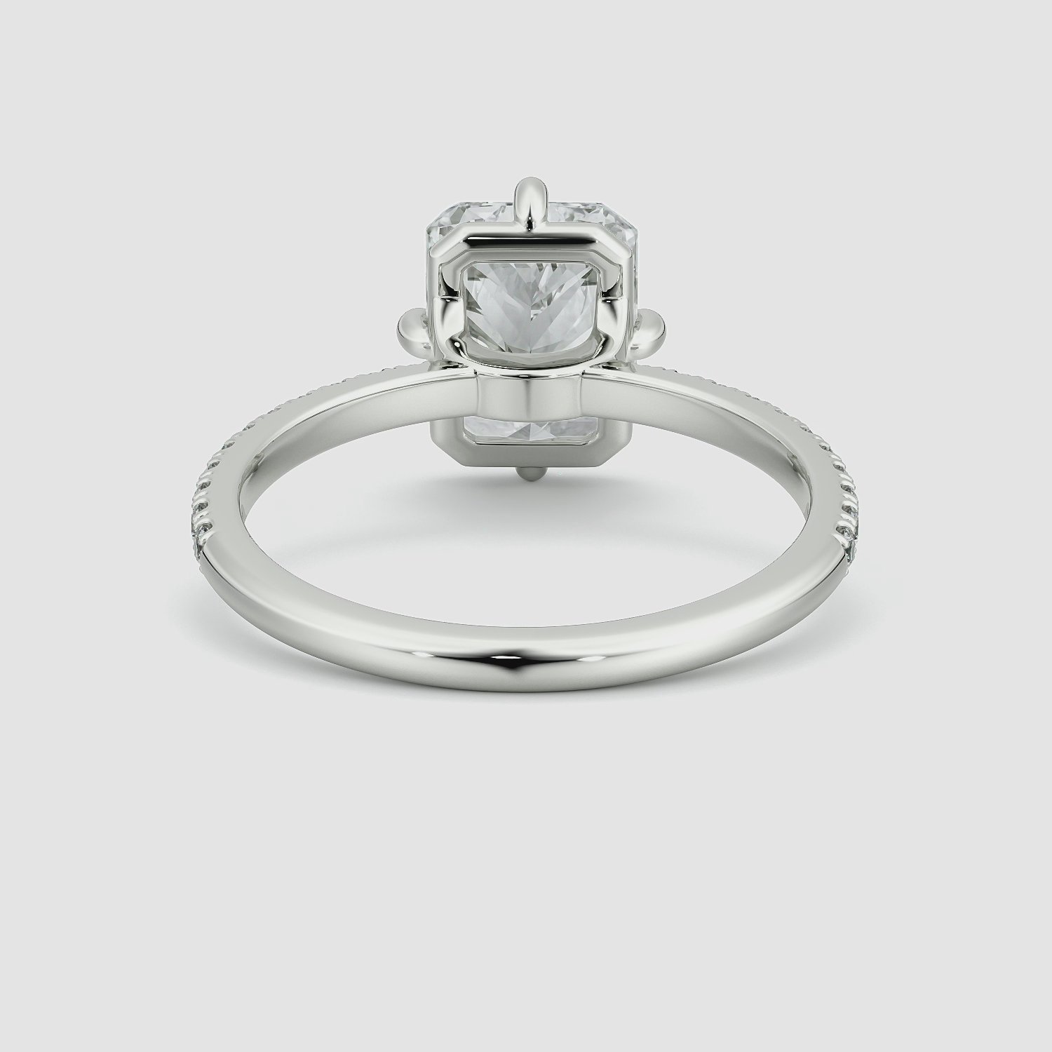 Compass | Radiant | Platin | bandAccent: Mit Pavé-Besatz | diamondOrientation: vertical | caratWeight: other