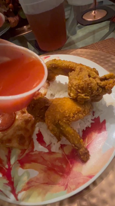 Eastern Carryout - Mumbo sauce is best poured over the wings and rice - Chinese Near Me - Waldorf, Maryland