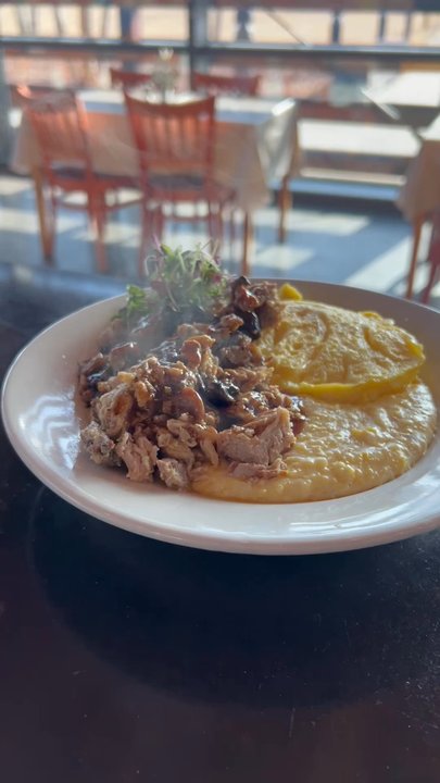 Farmhouse Cafe - STEAMING HOT BREAKFAST PLATE WITH GRITS AND EGGS - Breakfast & Brunch Near Me - Wendell, North Carolina