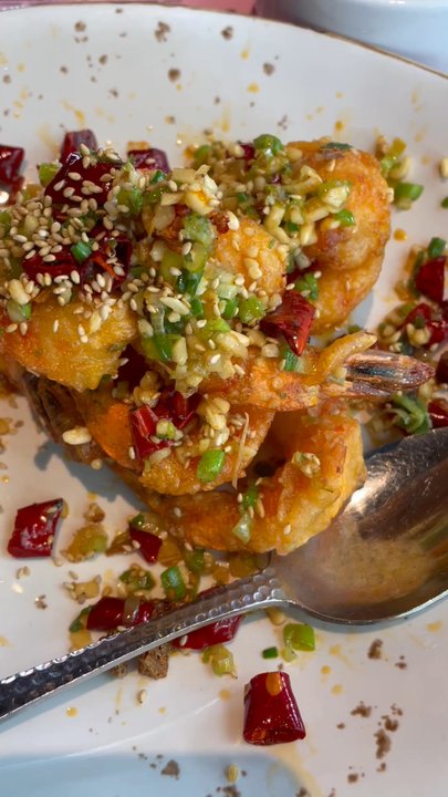 Wok Star Chinese - Close up of the Crispy Spicy Prawns - Chinese Near Me - Dallas, Texas