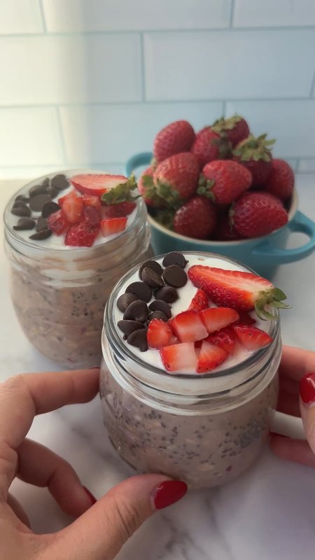 Chocolate and Strawberry Protein Oats