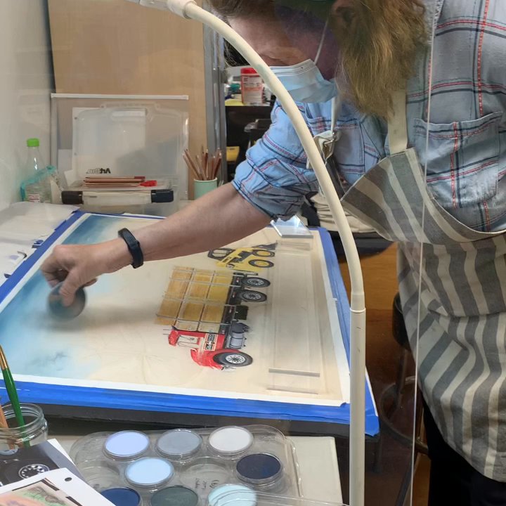 Fine Art Studio - Assisting a pastel student on a commissioned art project. - Specialty Schools Near Me - Tustin, California