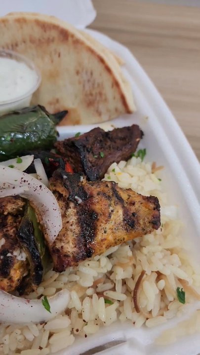 John's Kabobs 2 - Commerce - CHICKEN & BEEF PLATE! - Greek Near Me - Los Angeles, California