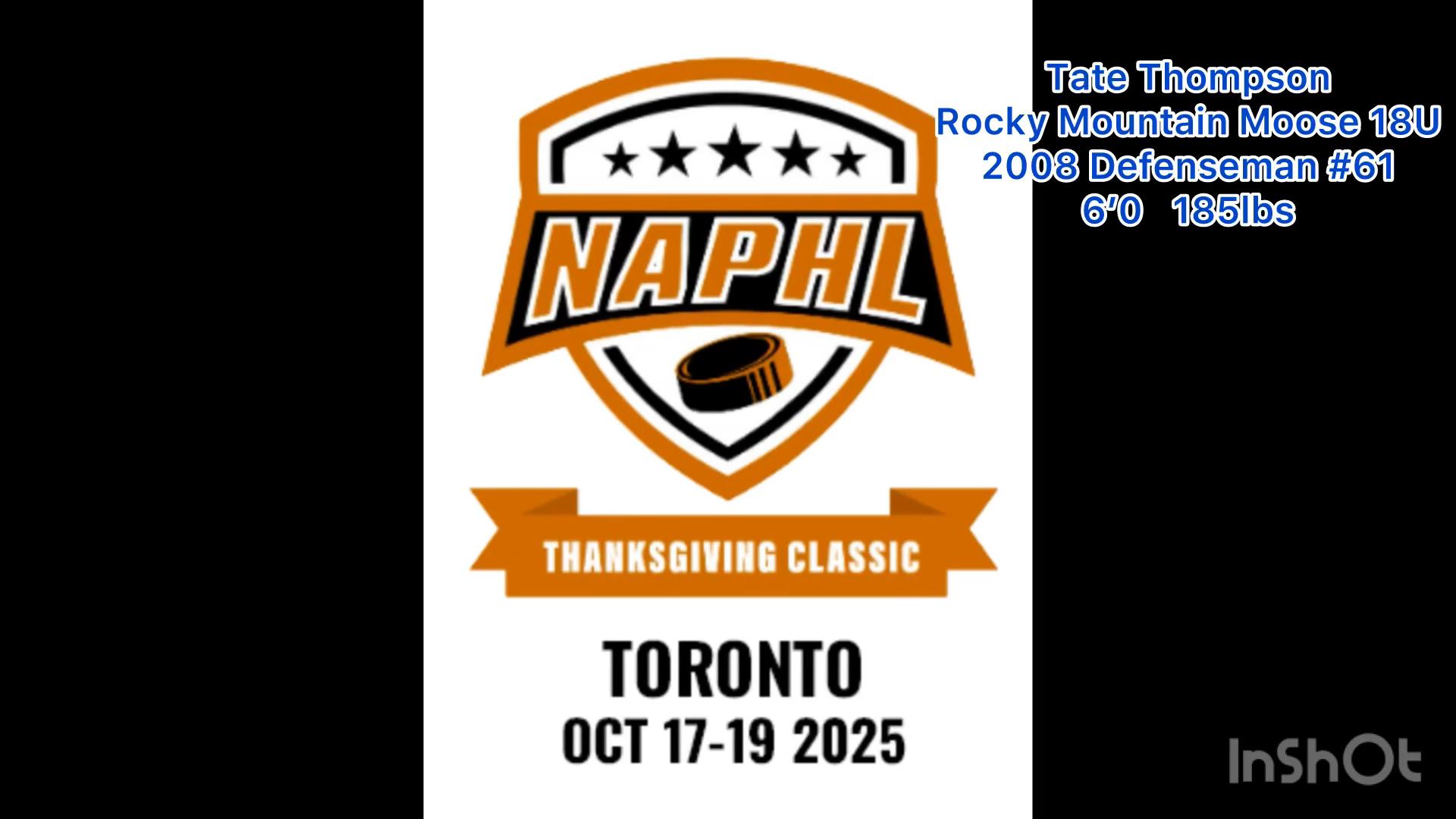NAPHL Showcase Toronto Oct 17-19, 2025
