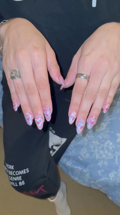 Beyouteefied Nails - Valentine cat eye nails   Sorry the videos and photos don't do it justice - Nail Technicians Near Me - Pearl City, Hawaii