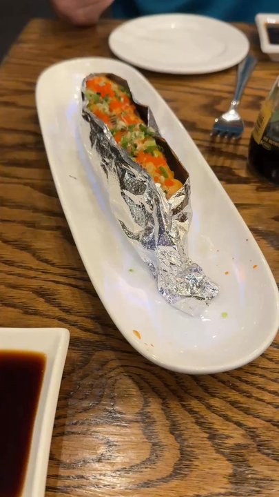 Sweet Basil - Forget the name of this roll, but it was on fire (literally) and excellent! - Sushi Bars Near Me - Crescent Springs, Kentucky