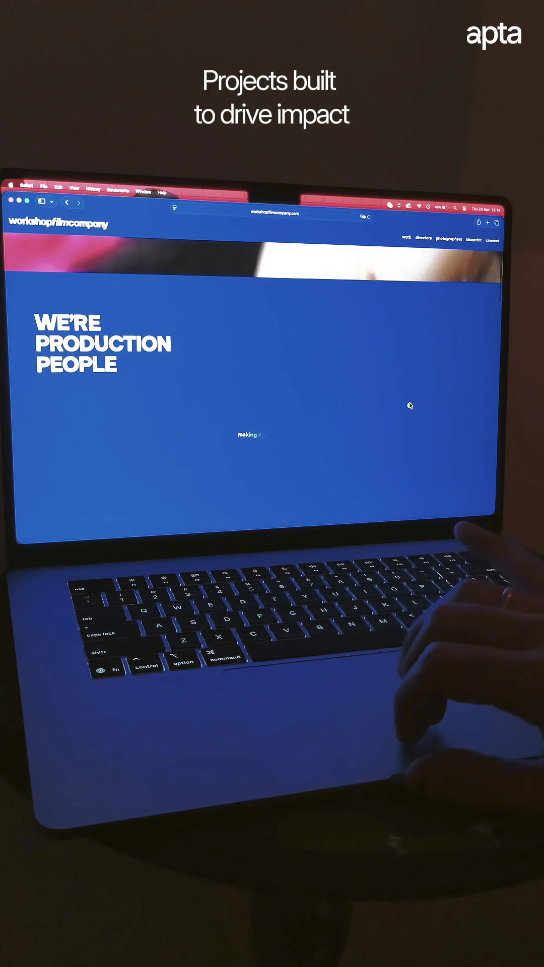 Website design, development and CMS, all in eight weeks.We took Workshop’s existing brand identity and translated it into a website that puts their films and talent front and center.Working closely with their team, we designed every page and responsive layout in Figma, then built the site in Framer with interactive film previews, custom video controls and portfolios for directors and photographers.Want a website built to drive impact? Let’s talk. 👉 apta.agency/contact