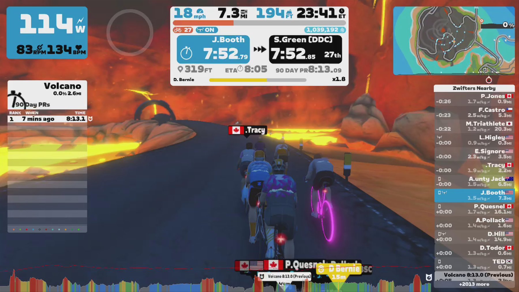 Zwift - Pacer Group Ride: Volcano Circuit in Watopia with Bernie