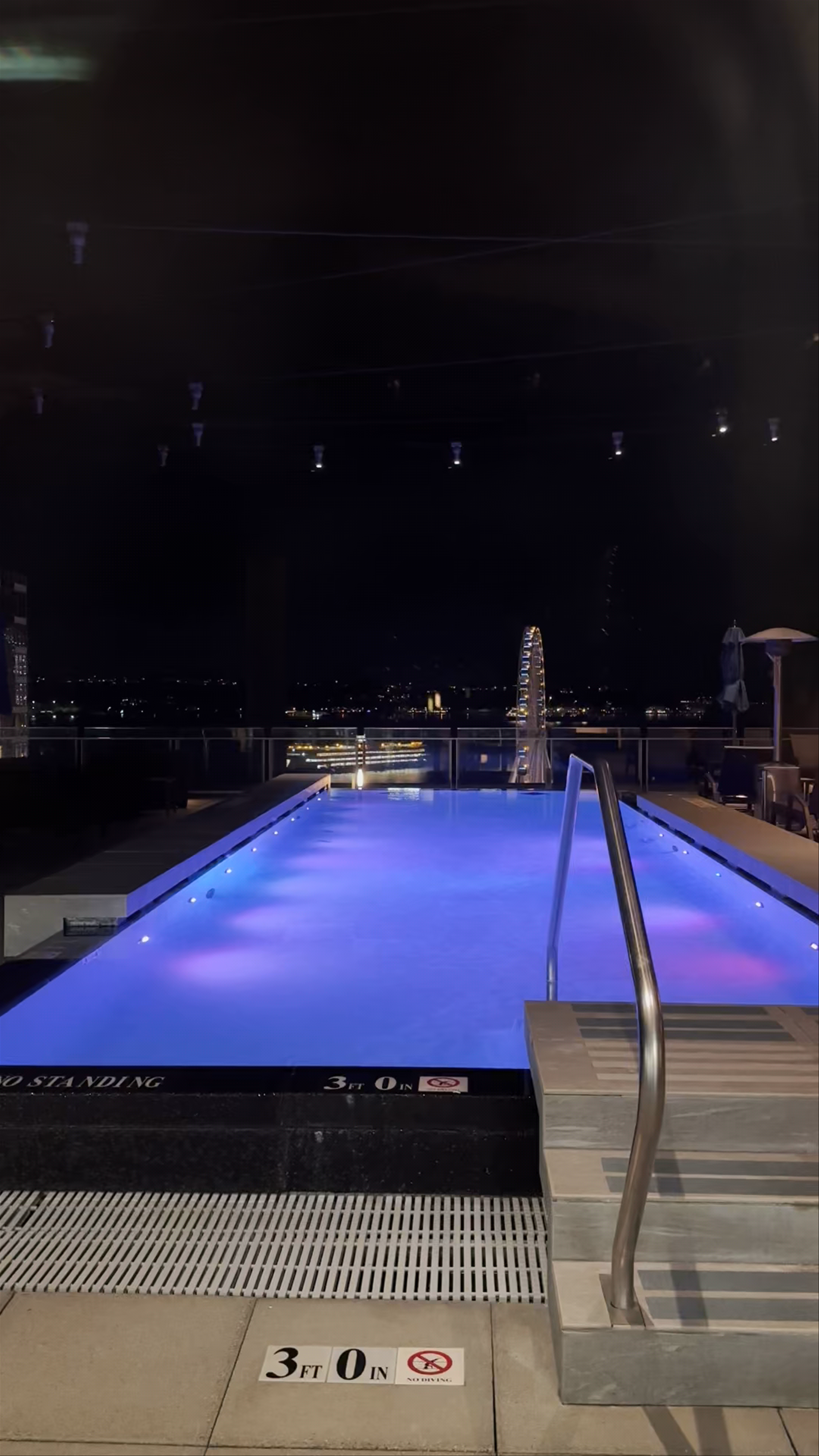 Rooftop Pool Night Ambiance at Four Seasons Hotel Seattle