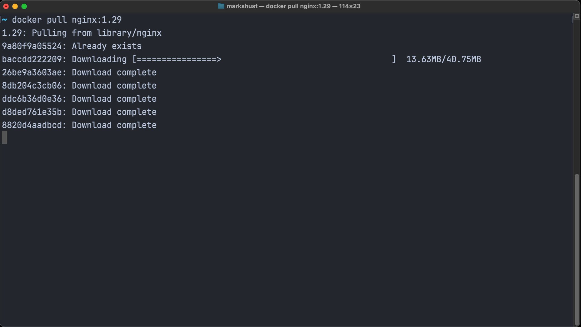 Pull an image in Docker