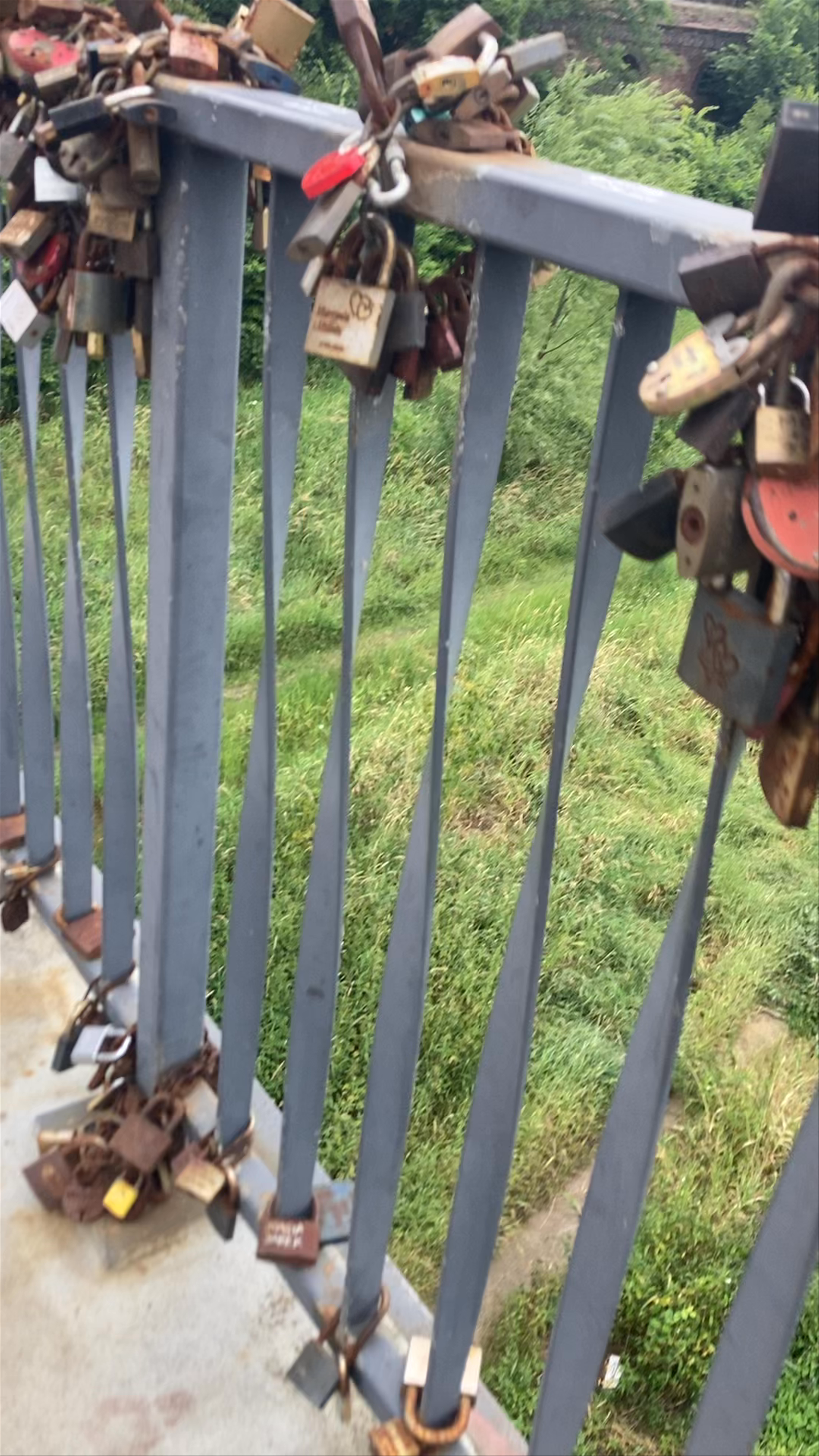 Love Locks Bridge with Historic Cathedral Views in Poznań