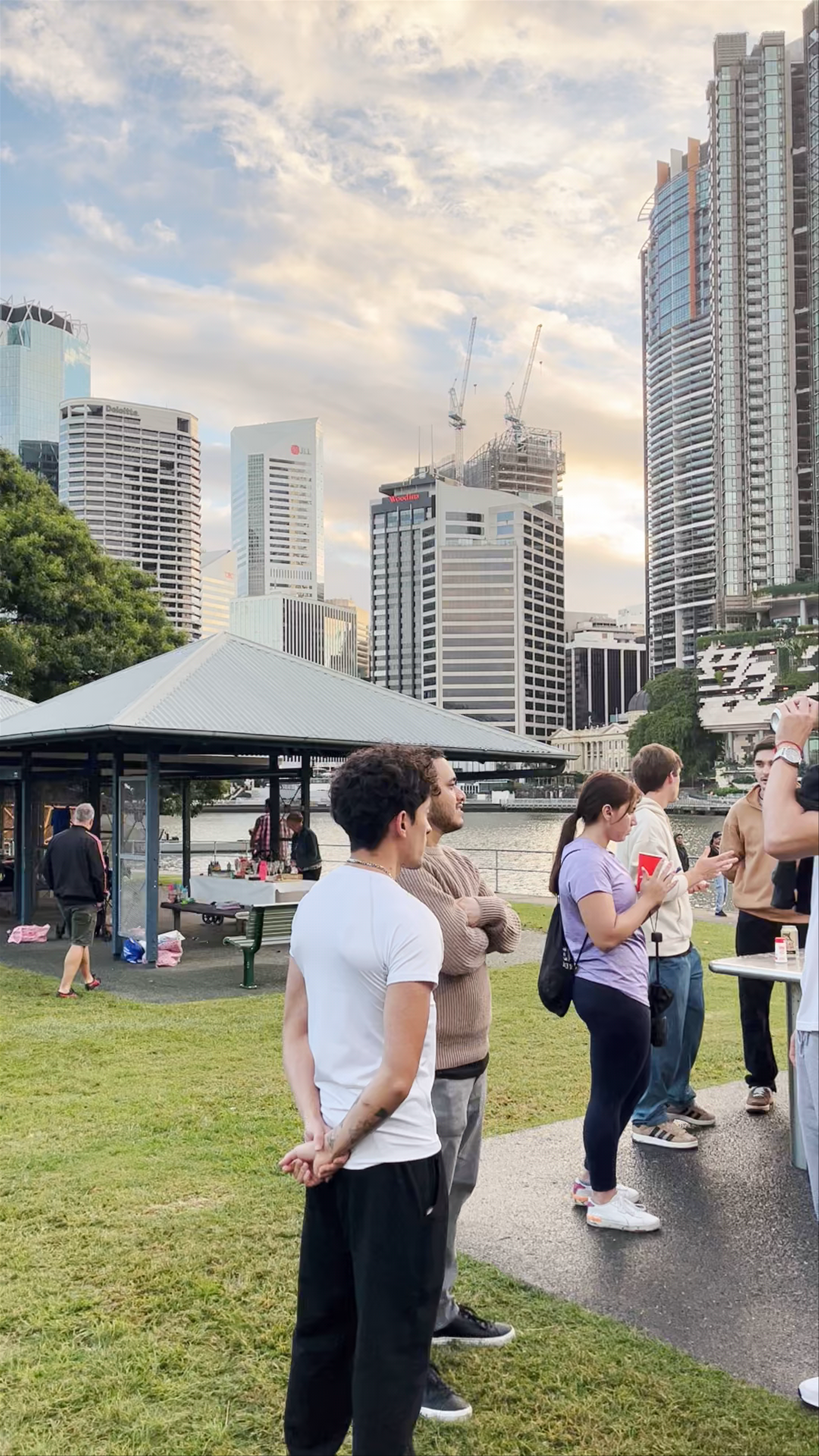 Sunset Social Gathering at Captain Burke Park, Kangaroo Point Brisbane