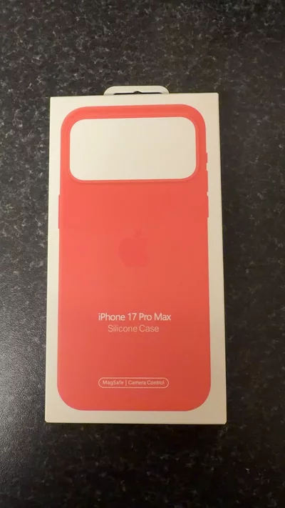 Apple iPhone 17 Pro Max Silicone Case-MagSafe -bright guava colour image 1