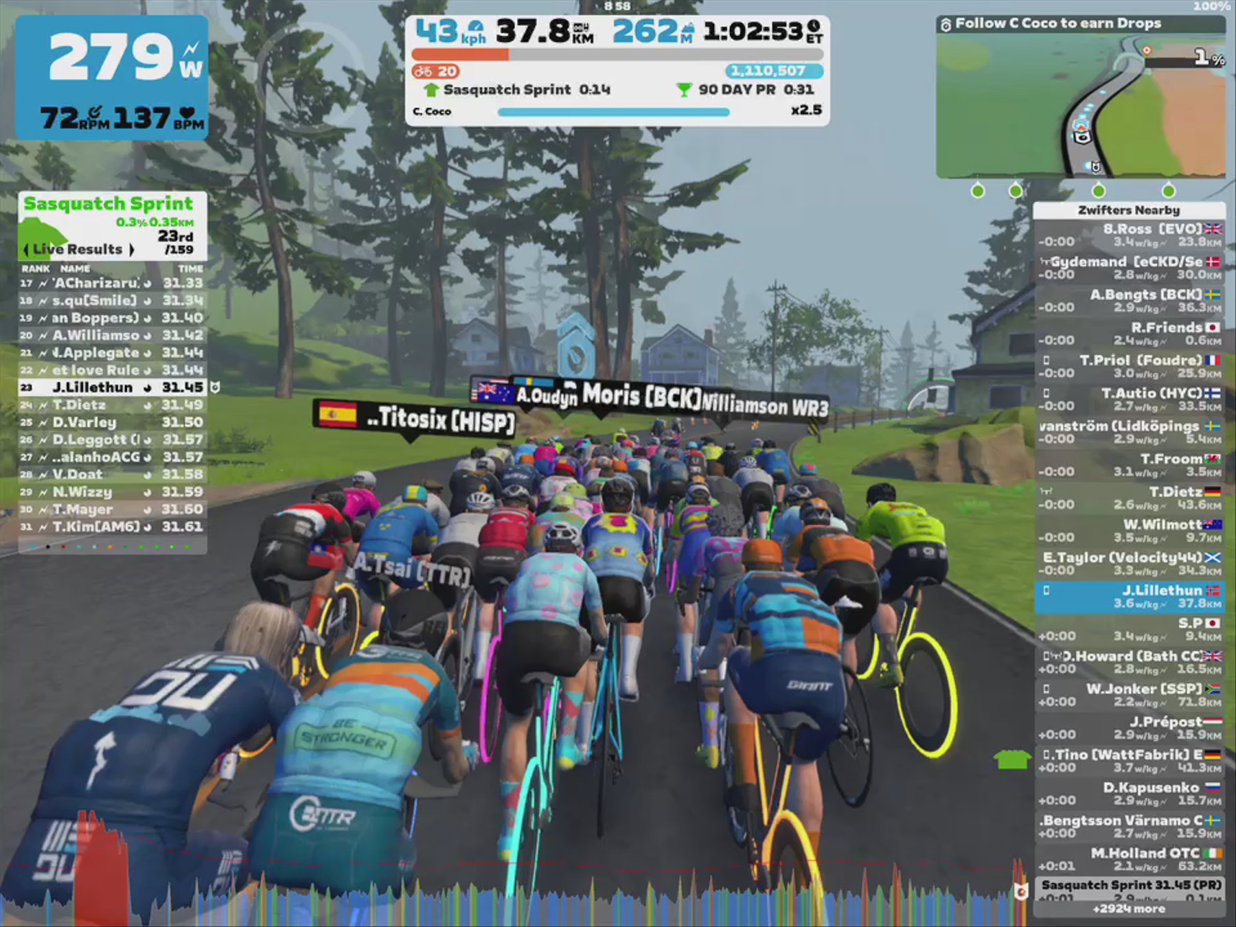 Zwift - Pacer Group Ride: Sugar Cookie in Watopia with Coco