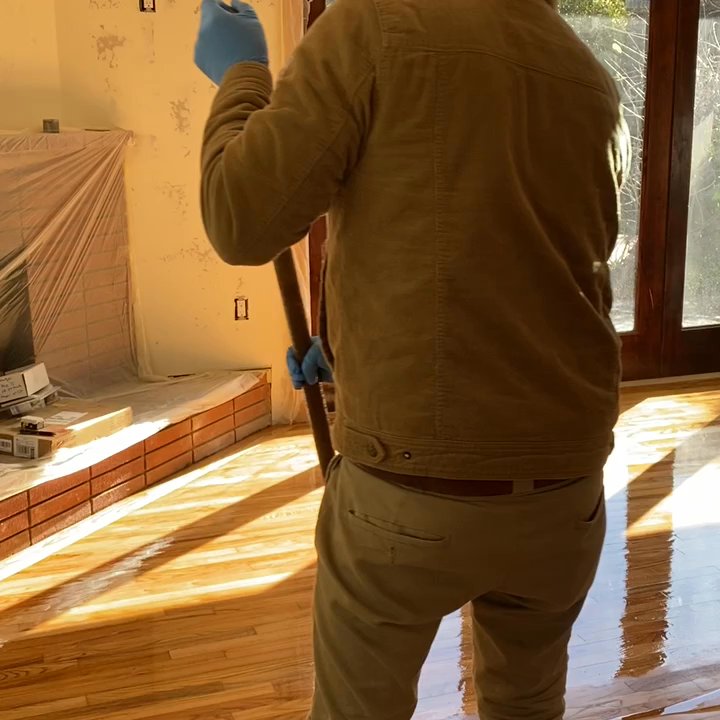 Estradas Hardwood Flooring - Applying wood finish oil base San Diego homes - Flooring Near Me