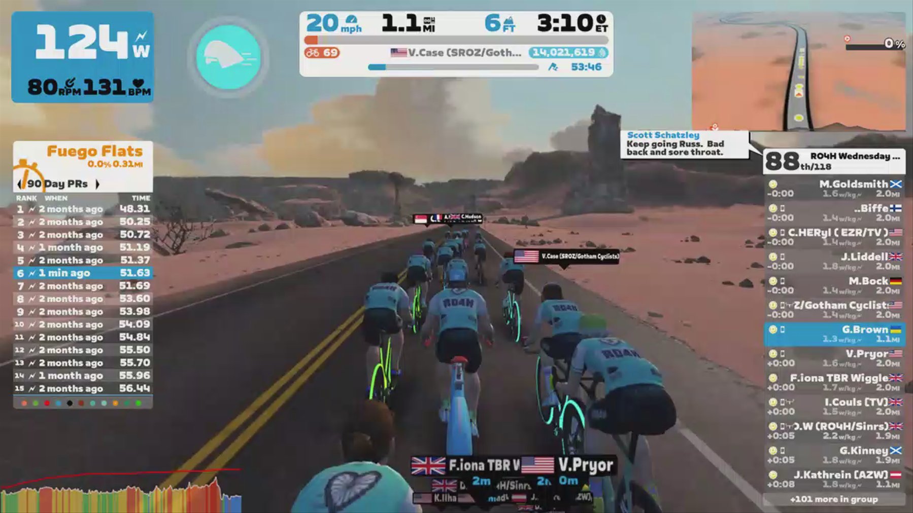 Zwift - Group Ride: RO4H Wednesday Spin (D) on Big Flat 8 in Watopia