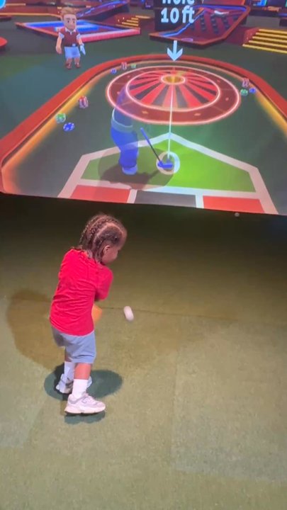 Five Iron Golf - Little man's first time at five iron was a success. I think he likes it more than Chucky Cheese lol - Sports Bars Near Me - Louisville, Kentucky