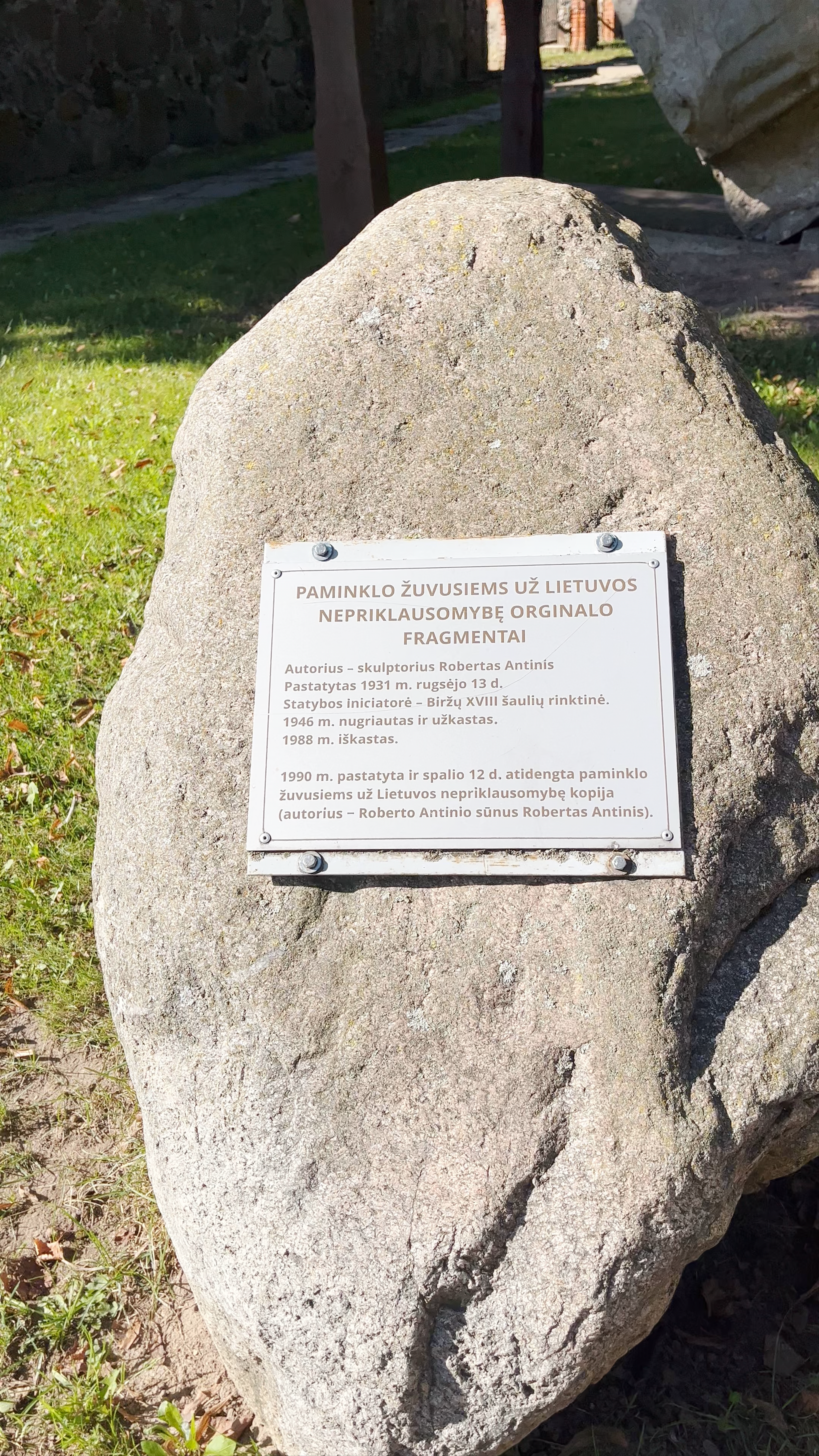 Monument to Those Who Died for Lithuanian Independence in Biržai