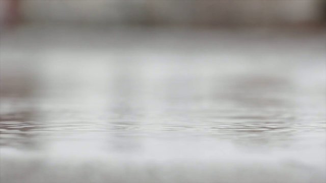 Rain on a puddle