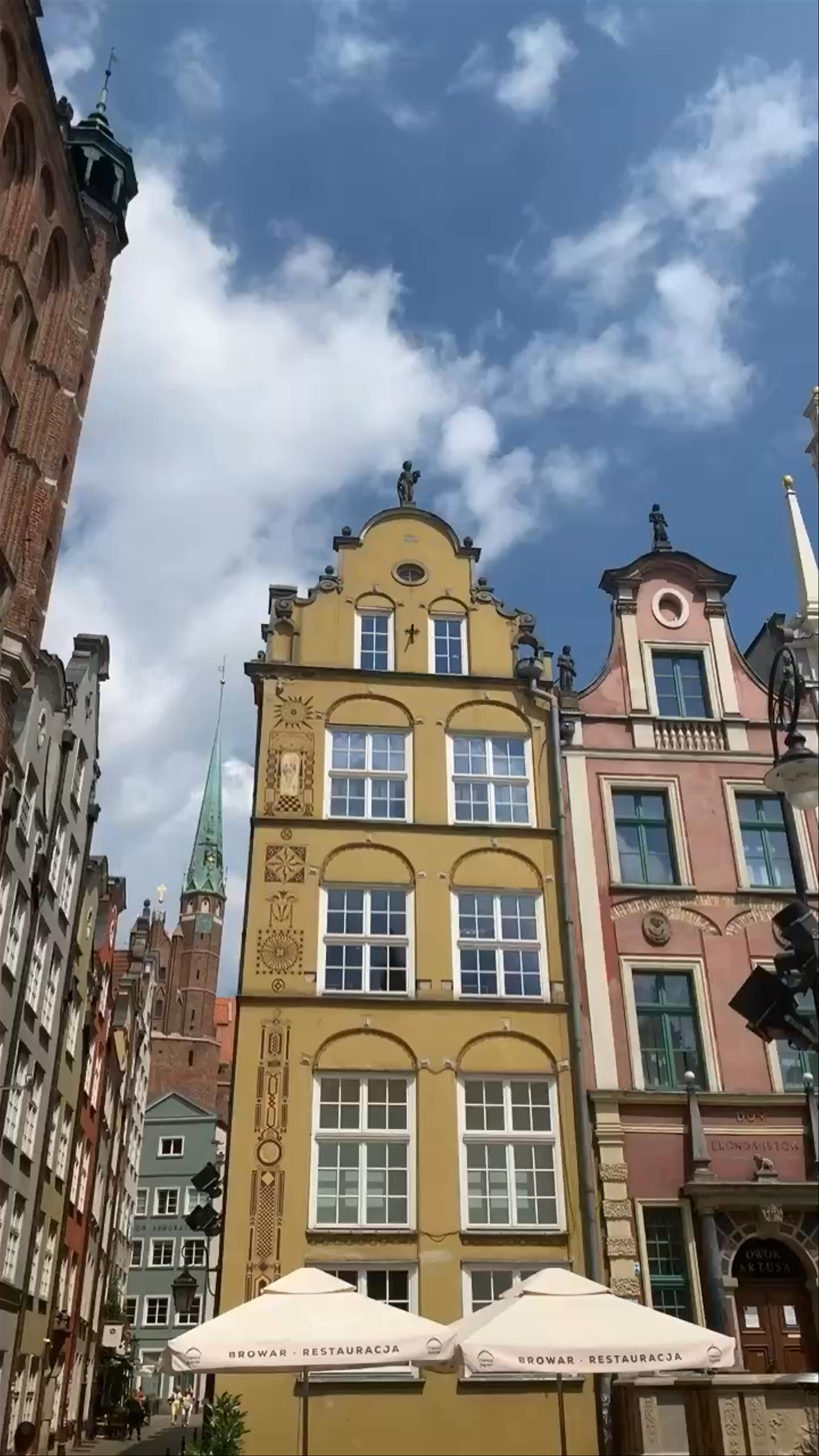 Neptune's Fountain and Historic Long Market in Gdańsk, Poland