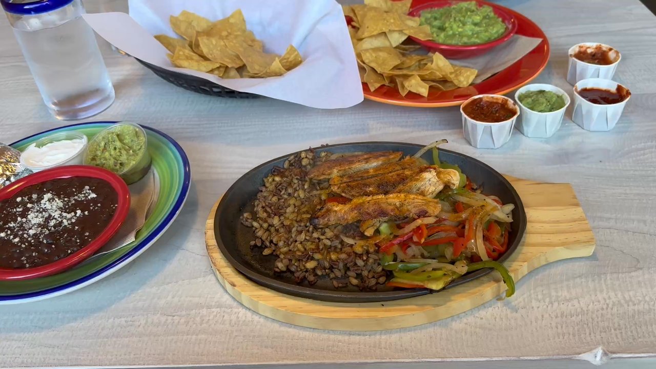 Dos Coyotes Border Cafe - Sizzling Fajitas are awesome! My wife had the Special spinach and asparagus quesadilla with shrimp. Everything was so delicious!!! - Mexican Near Me - Folsom, California