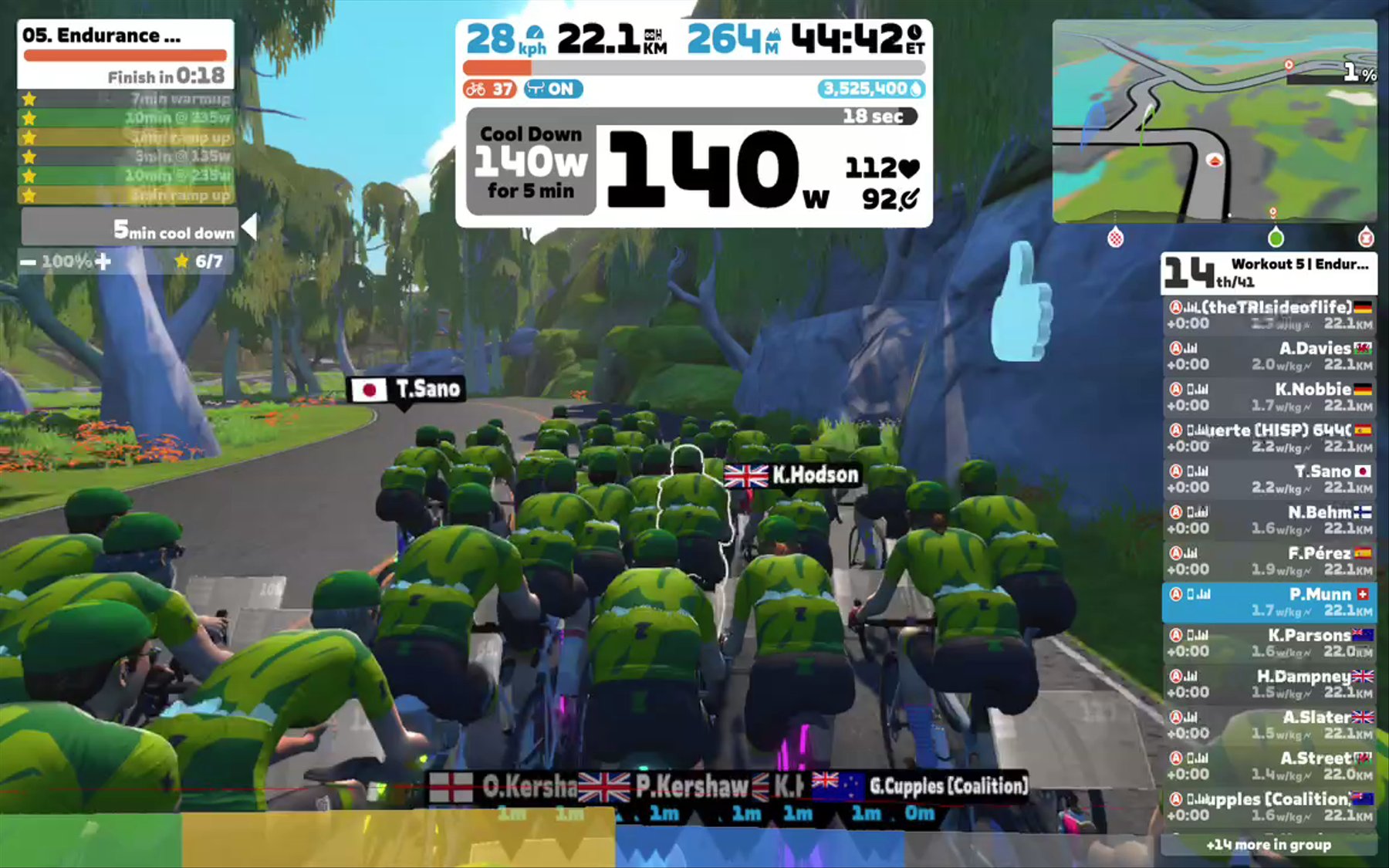 Zwift - Group Workout: Long - Endurance Ascent  on Downtown Titans in Watopia