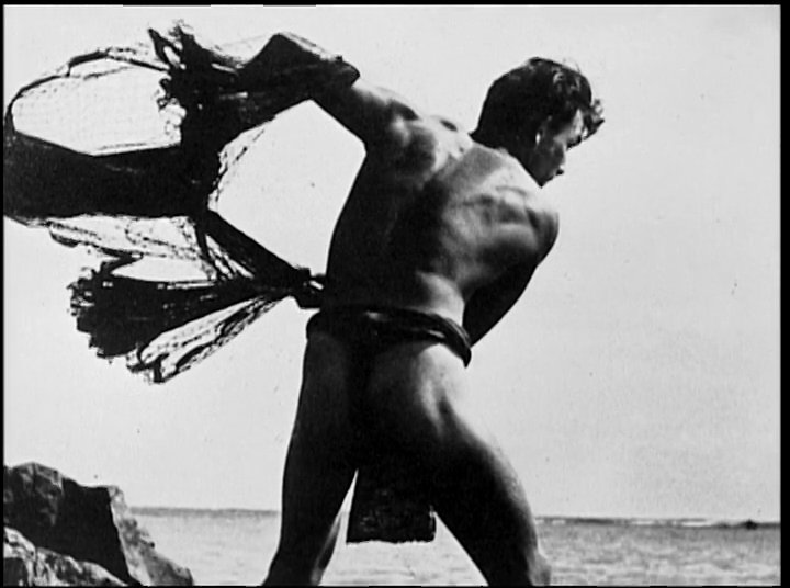 Historical black-and-white footage depicts traditional net fishing techniques alongside candid family moments. A present-day narrator provides context to these cultural practices and generational heritage.