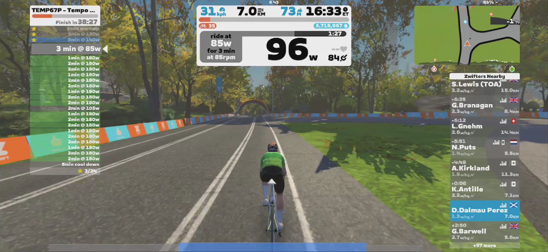 Zwift - TEMP67P - Tempo Cadence Play on the MA-10 312 in New York