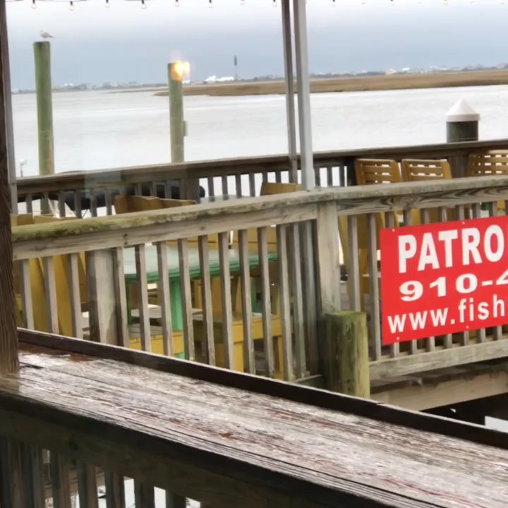 Fishy Fishy Cafe - View of lighthouse from inside - Seafood Near Me - Southport, North Carolina