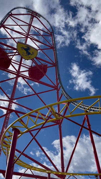 Ferrari Land - Fastest coaster in Europe! - Amusement Parks Near Me - Vila-Seca, T
