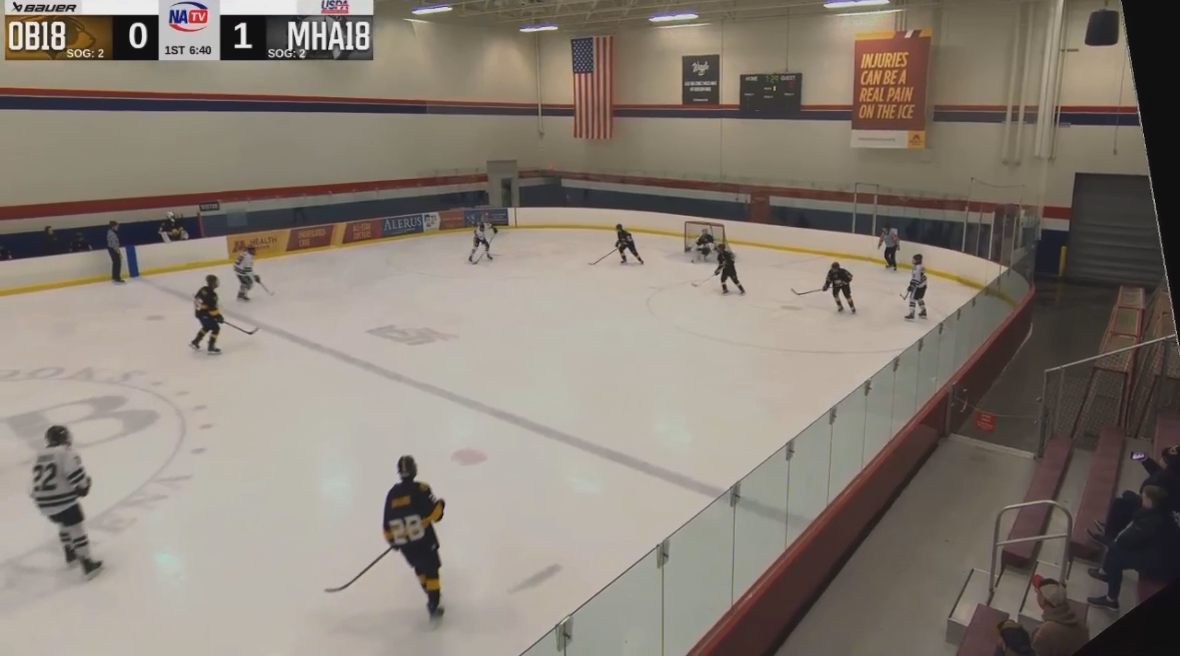 Steel Owens Scores with a Perfect Cross Ice Shot | Monument Hockey 16U AA