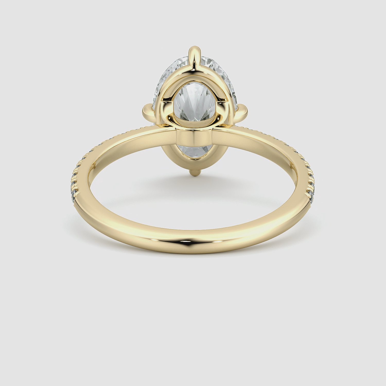 The Compass Solitaire | Oval | 18k | Yellow Gold | bandAccent: Pavé | diamondOrientation: vertical | caratWeight: other
