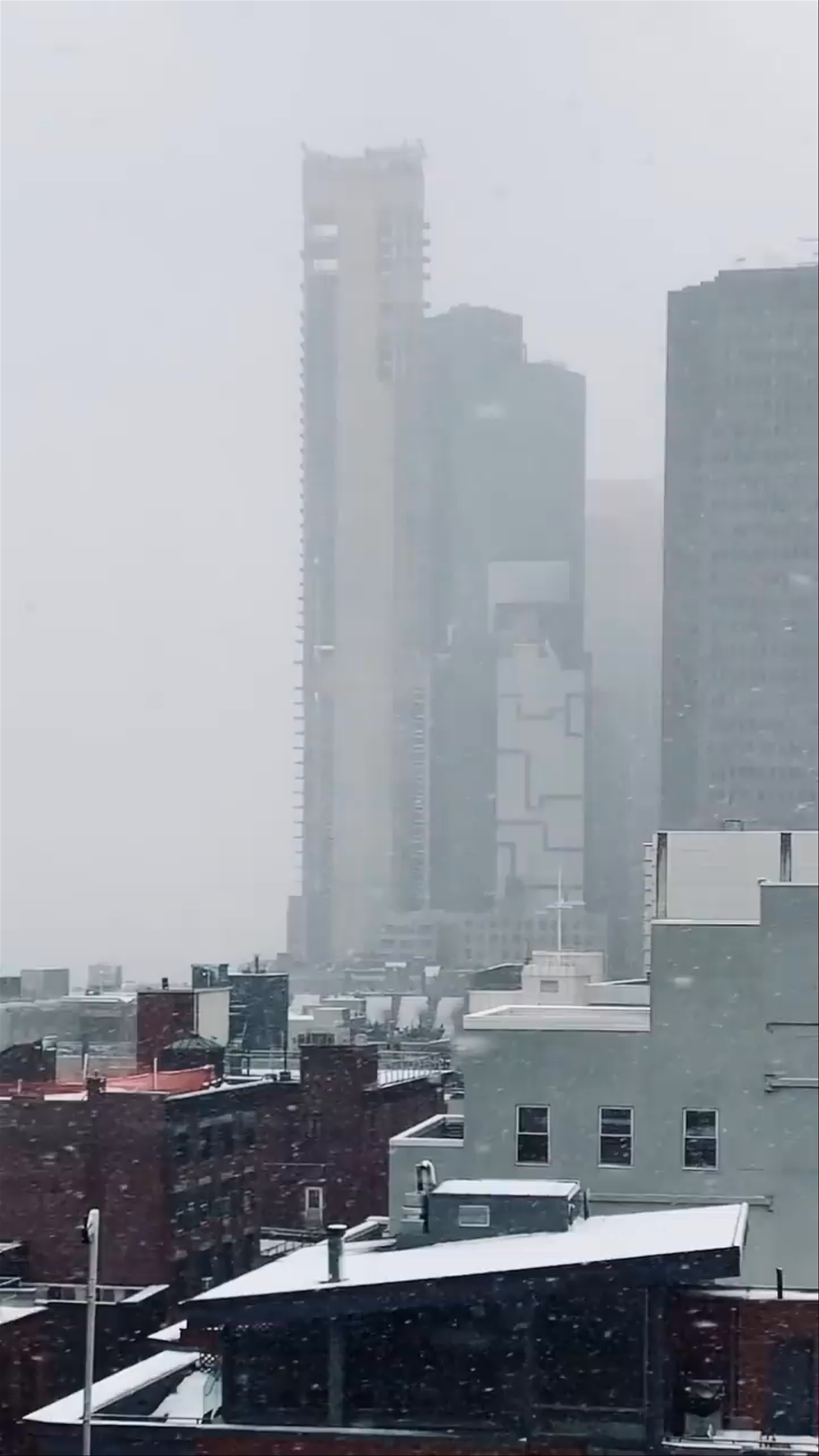 Snowfall over New York City: Winter Chill and Urban Calm