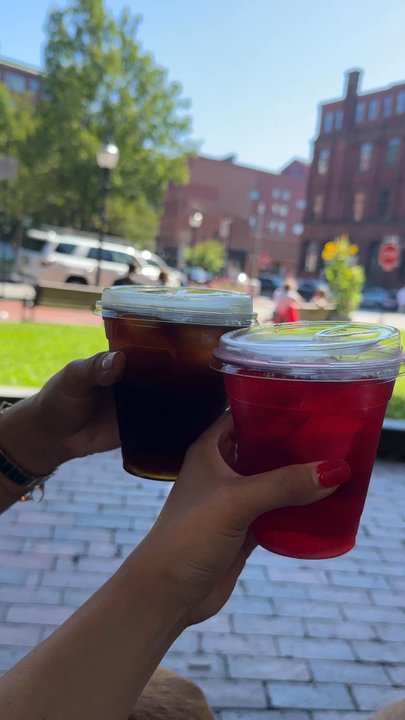 Bard Coffee - Iced americano and hibiscus tea - Coffee & Tea Near Me - Portland, Maine
