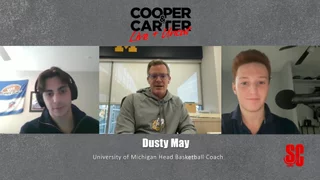 Video thumbnail for video titled Talking Basketball with the Wolverines' Coach Dusty May