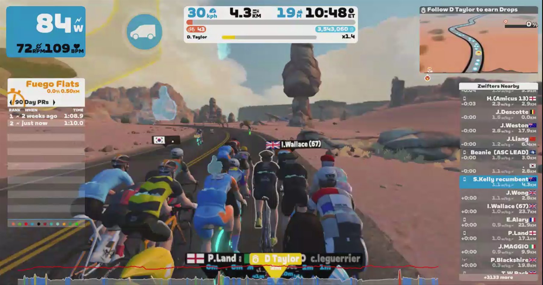 Zwift - Pacer Group Ride: Triple Flat Loops in Watopia with Taylor
