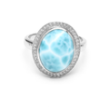 Larimar Clarity Oval Ring Sterling silver marahlago