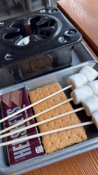 South Fork North Bend - S'mores set up aflame - Cafes Near Me - North Bend, Washington